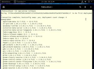 Abbildung 5: Sollte eine Aktualisierung nach dem Reboot nicht erwartungsgem&auml;&szlig; laufen, sorgt der Befehl <code>rpm-ostree rollback</code> f&uuml;r das Wiederherstellen des vorherigen Zustands.