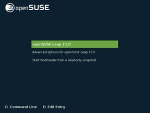 Abbildung 1: Schon das erste Lebenszeichen von OpenSuse, das Grub-Menü, ist in Grün gehalten.