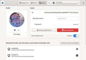 Abbildung 4: Ein Jami-Konto l&auml;sst sich auch auf mehreren Ger&auml;ten gleichzeitig verwenden. Da der Dienst die Nachrichten nicht zentral speichert, sehen Sie nicht &uuml;berall denselben Nachrichtenverlauf.