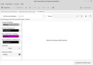 Abbildung 5: Auf Wunsch l&auml;sst sich Grub&nbsp;2 auch bunt anmalen und mit einem Hintergrundbild versehen.
