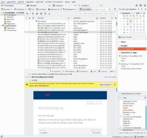 Abbildung 1: Plugins erweitern den Mailclient Thunderbird zu einem vollwertigen Personal Information Manager mit einem Modul für Termine und Aufgaben inklusive eines Adressbuchs, das Sie bei Bedarf über das Netz synchronisieren.
