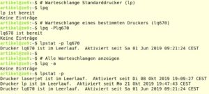 Abbildung 1: Die in der Warteschlange abgelegten Druckauftr&auml;ge lassen sich auf vielen Wegen abfragen.