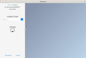Abbildung 1: Das Anwendungsfenster von Ultrascreen bietet nicht viele Funktionen. Um eine Verbindung zu starten, ben&ouml;tigen Sie die oben links angezeigte Ultrascreen-ID des Hilfesuchenden.