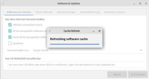 Abbildung 2: Die Paketquellen sollten Sie wegen eines Bugs in der Aktualisierungsroutine besser in Synaptic einstellen.