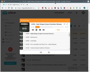 Abbildung 3: Der ins Webfrontend integrierte Audioplayer bringt eine eigene Wiedergabeliste mit.