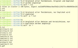 Abbildung 4: Mit Duff geht die Suche nach Duplikaten noch leichter, da die Software genau auf diesen Zweck zugeschnitten ist.