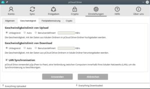 Abbildung 4: In den <span class="ui-element">Einstellungen</span> des Linux-Clients legen Sie unter anderem die Bandbreite fest, die ihm zur Verf&uuml;gung steht.
