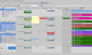 Abbildung 6: Weder die Kalenderanzeige noch die Schalterleisten lassen sich in Evolution konfigurieren. Die Grundfarben kupfert Evolution vom Desktop-Farbschema ab.