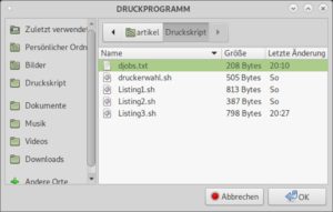 Abbildung 8: Das Kommandozeilentool Yad unterst&uuml;tzt dabei Auswahllisten, Dateidialoge und einfache Schalter.