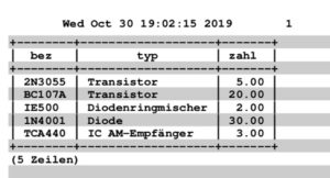 Abbildung 10: So kommt die Datenbankabfrage aus dem Drucker. Das Ergebnis bereitet das Kommandozeilenwerkzeug Enscript auf.