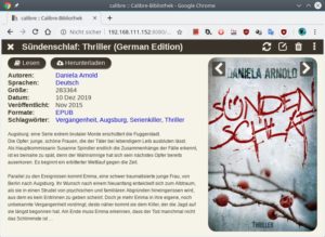 Abbildung 12: Der eingebaute Webserver erlaubt das Lesen von Inhalten auf anderen Geräten im Netz. Gegebenenfalls schützen Sie den Zugriff durch Vergabe von Nutzername und Passwort.