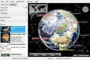 Abbildung 1: Die Programmoberfl&auml;che von Marble er&ouml;ffnet Ihnen den Blick auf einen digitalen Globus.