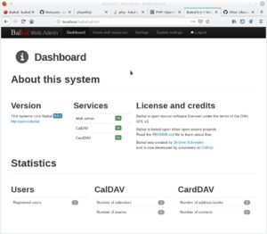 Abbildung 3: Der auf dem Rechner laufende Webserver h&auml;lt sich im Hintergrund. Er liefert dem Browser aber eine Webseite, im Beispiel das Konfigurations-Backend von Baikal.