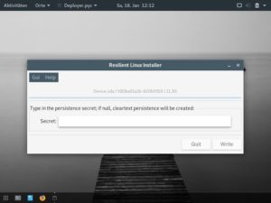 Abbildung 4: Der Installer von Resilient schaufelt die Daten innerhalb von einer Minute auf die Festplatte und richtet das Partitionsschema und den Bootloader ein. Die Oberfl&auml;che k&ouml;nnte den Anwender allerdings besser durch die kurze Prozedur leiten.