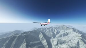Abbildung 4: Auch den Himalaja kann man in Flightgear überwinden, zum Beispiel auf einem Flug vom berüchtigten Tenzing-Hillary Airport in Lukla (VNLK) nach Kathmandu (VNKT).
