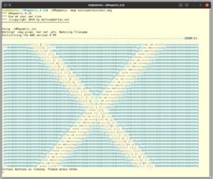 Abbildung 4: Mit dem Testtext von dMagnetic pr&uuml;fen Sie, ob das Terminal-Fenster gro&szlig; genug ist.