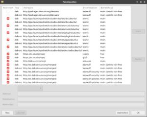 Abbildung 4: Virage Linux hat bereits viele Paketquellen eingepflegt.