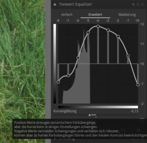 Abbildung 6: Die einzige Hilfestellung für viele Einstellungen bieten derzeit Tooltipps, die Darktable anzeigt, wenn der Mauszeiger über einem Bedienelement steht.