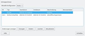 Abbildung 7: Dank der nach der Installation noch anzulegenden Konfiguration <span class="ui-element">home</span> erfasst Snapper nun nicht mehr nur Veränderungen des Grundsystems, sondern auch des Home-Verzeichnisses.