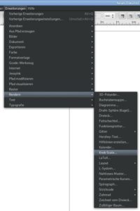 Abbildung 1: Nach dem Einrichten erscheint die Erweiterung im Inkscape-Men&uuml;.