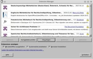 Abbildung 1: Die Erweiterung wird über den Extension Manager installiert.