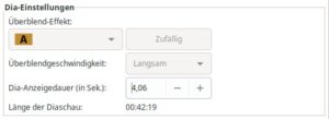 Abbildung 2: Die Einstellungen f&uuml;r das Einblenden und Anzeigen von Folien.