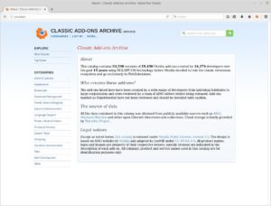 Abbildung 2: Das Classic Add-on Archive gewährt Ihnen Zugriff auf Tausende ältere Addons.