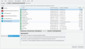 Abbildung 2: Nach dem Einbinden des Packman-Repositorys steht eine funktional unbeschnittene Variante des Codec-Packs <span class="ui-element">libavcodec57</span> bereit (Option &uuml;ber der ausgew&auml;hlten OpenSuse-Originalversion).