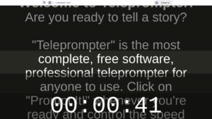 Abbildung 4: Im Teleprompter-Modus zeigt Imaginary Teleprompter nur den Lauftext und, falls aktiviert, einen Timer an.