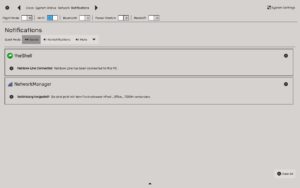 Abbildung 4: Das Fenster mit den Benachrichtigungen speichert alle Meldungen während einer Sitzung.