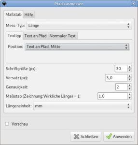 Abbildung 4: Im Dialog <span class="ui-element">Pfad ausmessen</span> stellen Sie die Bema&szlig;ungsdetails ein.