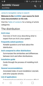 Abbildung 1: Der kostenlose ArchWiki Viewer bringt das Wiki der Arch-Community auf Android-Mobilger&auml;te.