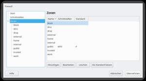 Abbildung 1: In der Standardeinstellung blockt unter OpenSuse eine Firewall fast alle Zugriffe von außen auf das System ab.