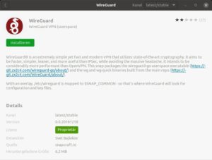 Abbildung 1: Ubuntu&nbsp;20.04&nbsp;LTS bietet zwei verschiedene Wireguard-Pakete an. Aus dem <span class="ui-element">Software Center</span> kommt ein Snap aus dritter Hand in veralteter Version. Sie ben&ouml;tigen das Paket <span class="ui-element">wireguard</span>, das Sie &uuml;ber die Kommandozeile installieren.