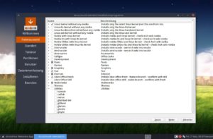 Abbildung 1: Das Live-System von ArcoLinuxB-Xtended basiert noch auf XFCE. Der Installationsassistent erlaubt, die vorinstallierten Anwendungen je nach Bedarf auszuw&auml;hlen.