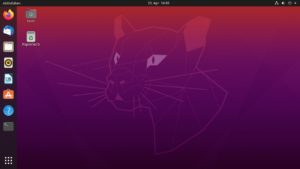 Abbildung 1: Das Hintergrundbild zeigt eine stilisierte Raubkatze, die den Beinamen "Focal Fossa" symbolisiert. Dabei handelt es sich um eine auf Madagaskar lebende Gro&szlig;katze.