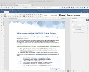 Abbildung 5: OnlyOffice bringt eine sehr modern wirkende Nutzeroberfl&auml;che &uuml;ber den Webbrowser auf den Desktop.