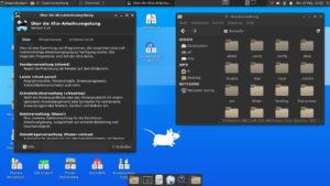Abbildung 6: Der voreingestellte Dark-Look harmoniert unter XFCE gut mit den in dunklen Braunt&ouml;nen gehaltenen Icons der Anwendungen.