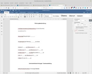 Abbildung 6: Auch bei OnlyOffice ergibt sich regelm&auml;&szlig;ig die Notwendigkeit, importierte Dateien nachtr&auml;glich anzupassen.