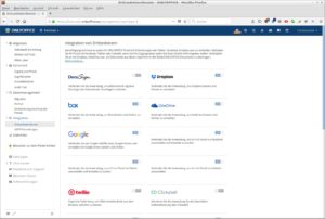Abbildung 7: Durch verschiedene Apps l&auml;sst sich die Funktionalit&auml;t von OnlyOffice erweitern, etwa um Konnektivit&auml;t zu anderen Systemen herzustellen.