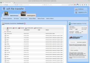 Abbildung 8: Im Webbrowser am PC erhalten Sie Zugriff auf alle Massenspeicher des Android-Geräts.