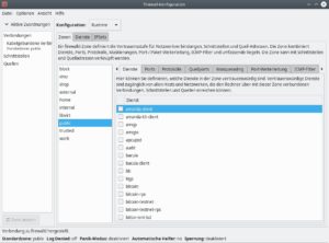 Abbildung 1: Standardansicht der GUI von Firewalld. Die Standardzone ist <span class="ui-element">public</span>, zudem besagt die Option <span class="ui-element">Runtime</span>, dass erstellte Regeln nur f&uuml;r die aktuelle Sitzung gelten.