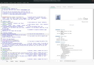 Abbildung 1: Der LaTeX-Editor Gummi kombiniert die Quellcodeansicht mit einer integrierten Vorschau, die sich immer wieder automatisch aktualisiert.