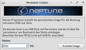 Abbildung 2: Mit dem Persistent-Creator schaffen Sie einen persistenten Speicherbereich f&uuml;r ein Live-System.