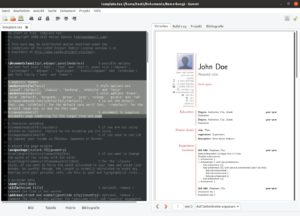 Abbildung 2: Das ModernCV-Template f&uuml;r Bewerbungen mit Lebenslauf und Anschreiben l&auml;sst sich &uuml;ber die Funktionen <code>\moderncvstyle</code> und <code>\moderncvcolor</code> in Form und Farbe leicht individualisieren.