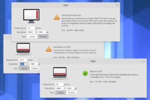 Abbildung 3: Dippi errechnet aus der Bildschirmdiagonale und der Auflösung des Displays dessen Pixeldichte. Auf Systemen mit 13,3-Zoll-Display und 4K-Auflösung sollten Sie das Skalieren des Desktops aktivieren.
