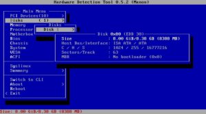 Abbildung 1: Finnix gibt bei Bedarf bereits &uuml;ber einen separaten Punkt im Grub-Men&uuml; Auskunft &uuml;ber die Hardware.