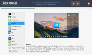 Abbildung 1: An Auswahlmöglichkeiten für den Desktop mangelt es in RebornOS nicht. In der Summe stehen über ein Dutzend davon zur Installation bereit.