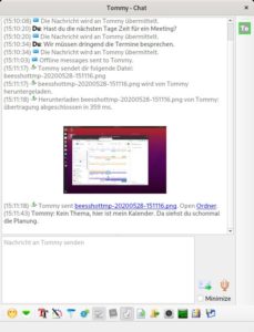 Abbildung 2: Auch wenn der angesprochene Nutzer selbst gerade offline ist: Beebeep stellt die Nachrichten sobald wie m&ouml;glich zu.
