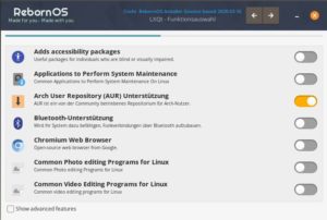 Abbildung 2: Bei RebornOS wählen Sie im Installer aus, welche Applikationen Sie installieren möchten.